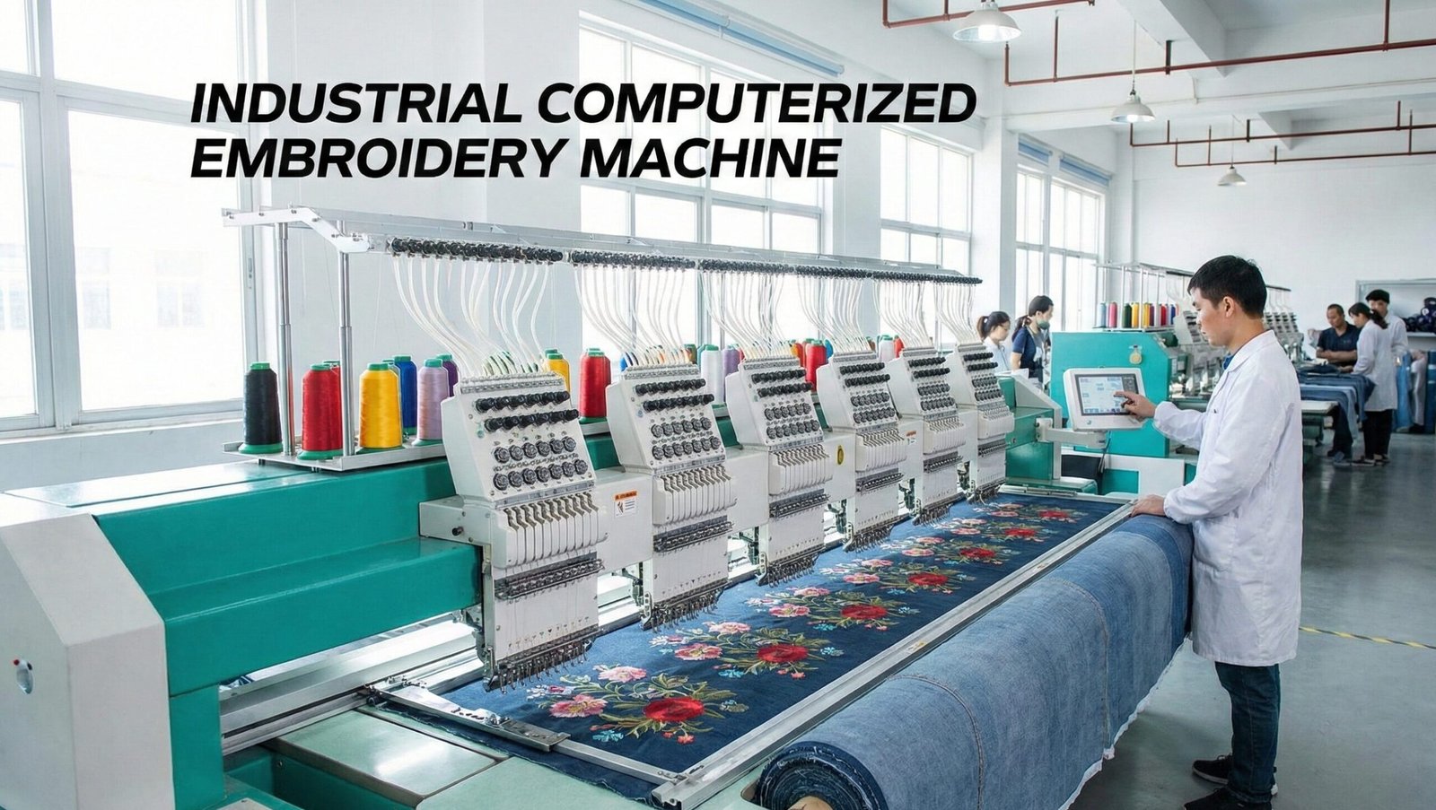 Industrial computerized embroidery machine