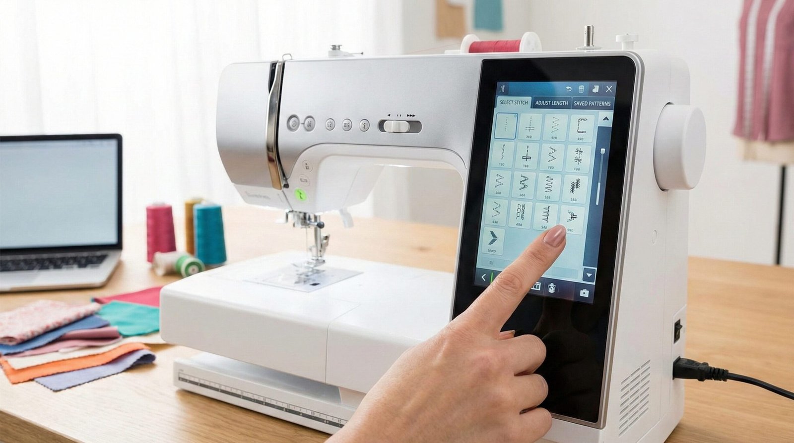 Modern touchscreen sewing machine